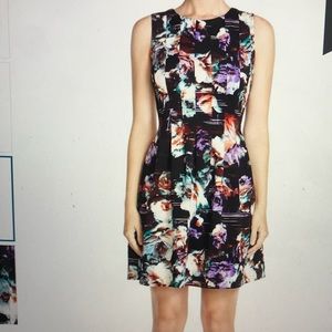 Vince Camuto Pleated Scuba Fit & Flare Dress